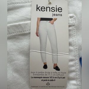KENSIE JEANS Mid Rise Straight Leg Jeans white size 10 NWT